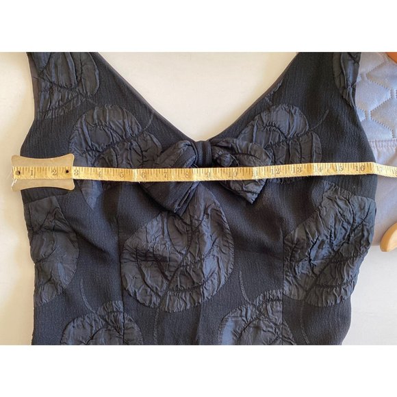 VTG Originals‎ by Mr Jed Womens Wiggle Dress Black Textured Leaf Bow Cocktail - Picture 10 of 11